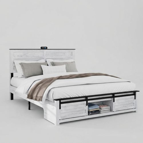Queen Size Wooden Bed Frame with Headboard