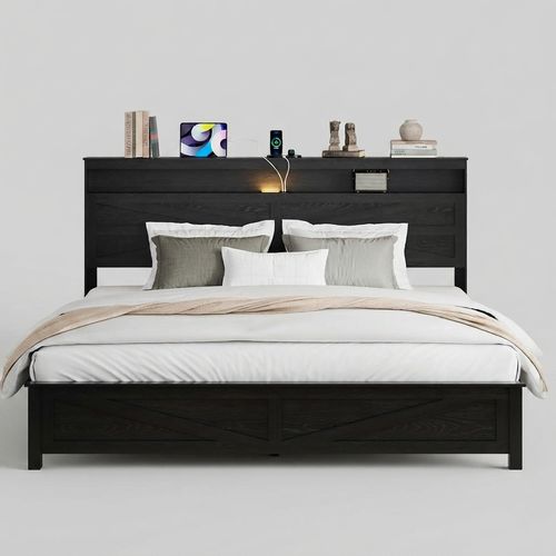 King Size Bed Frame with Headboard