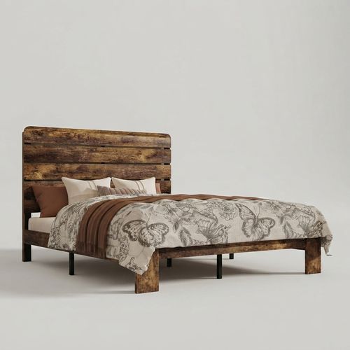 Queen Size Wooden Bed Frame with Headboard