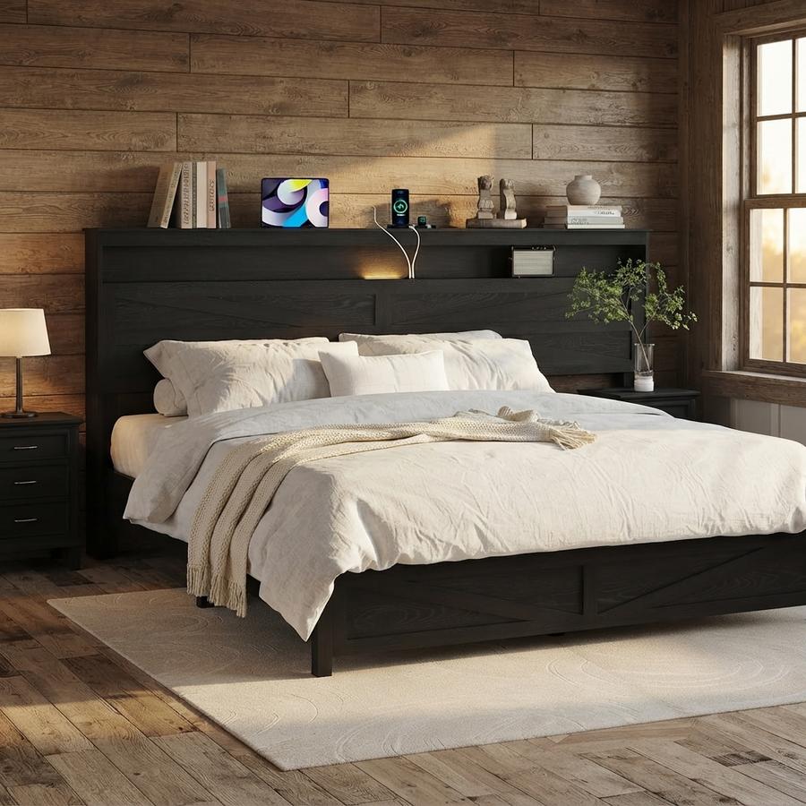 King Size Bed Frame with Headboard